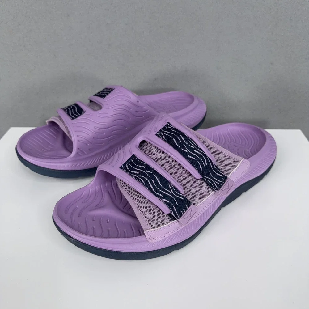 Hoka Slides Mens 11 Purple Adjustable Straps Recovery Comfort Athleisure - Picture 3 of 10